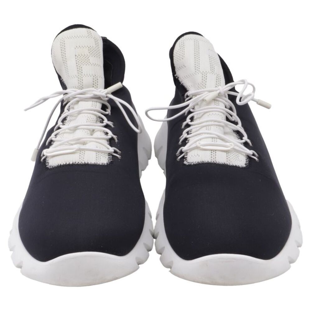 Fendi Low Top Knit Sneakers in Black Neoprene